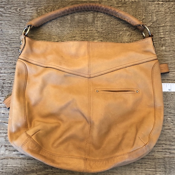 B. Makowsky Leather Hobo Bag, Beige/Tan - Picture 7 of 7